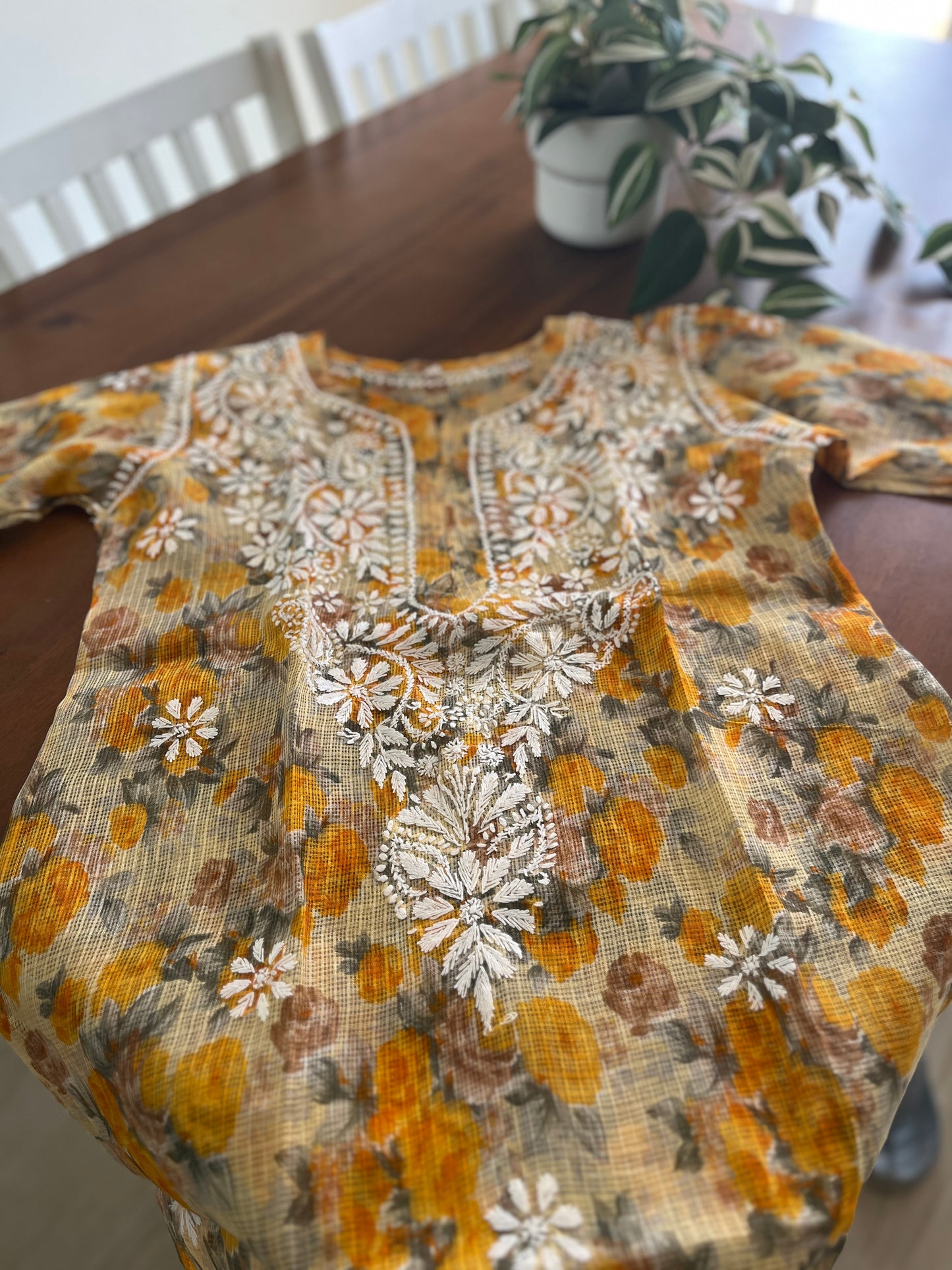 Kota Cotton Printed Chikankari Kurta